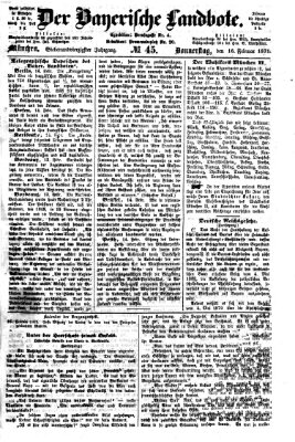 Der Bayerische Landbote Donnerstag 16. Februar 1871
