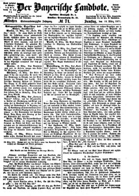 Der Bayerische Landbote Samstag 18. März 1871