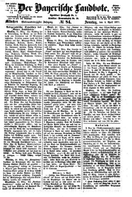 Der Bayerische Landbote Sonntag 2. April 1871