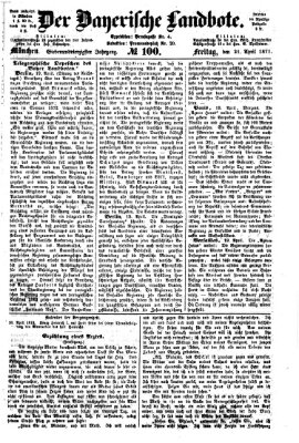 Der Bayerische Landbote Freitag 21. April 1871