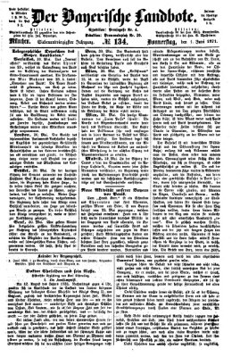 Der Bayerische Landbote Donnerstag 1. Juni 1871