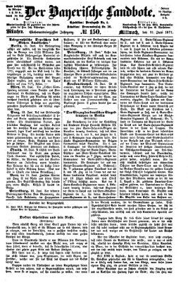 Der Bayerische Landbote Mittwoch 21. Juni 1871