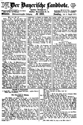 Der Bayerische Landbote Samstag 5. August 1871