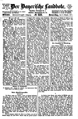 Der Bayerische Landbote Donnerstag 14. September 1871