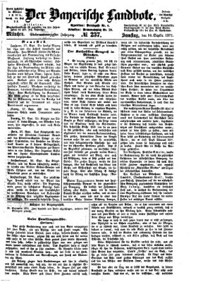 Der Bayerische Landbote Samstag 30. September 1871