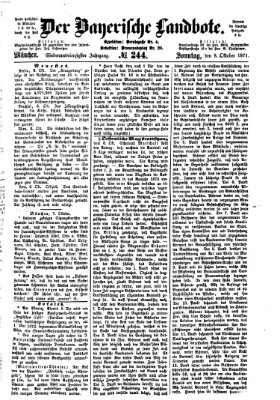 Der Bayerische Landbote Sonntag 8. Oktober 1871