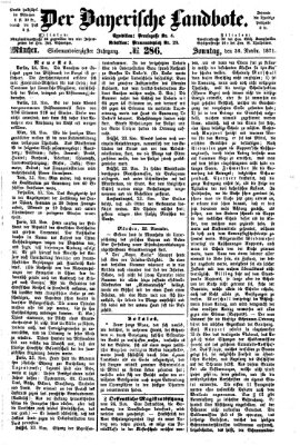 Der Bayerische Landbote Sonntag 26. November 1871