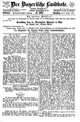 Der Bayerische Landbote Samstag 9. Dezember 1871