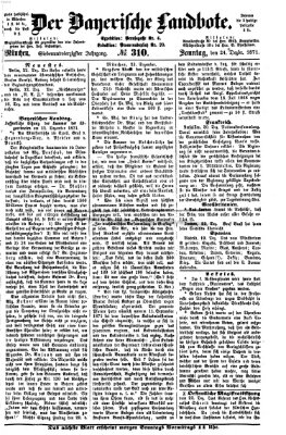 Der Bayerische Landbote Sonntag 24. Dezember 1871