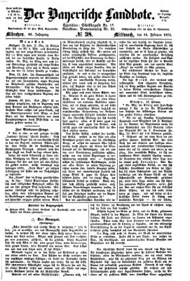 Der Bayerische Landbote Mittwoch 14. Februar 1872
