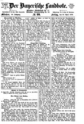 Der Bayerische Landbote Freitag 26. April 1872