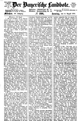 Der Bayerische Landbote Sonntag 11. August 1872