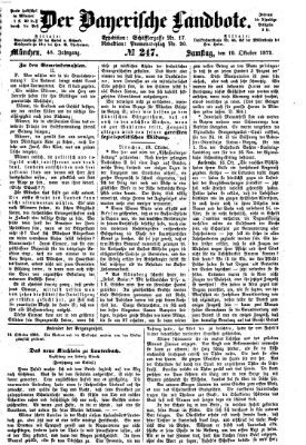 Der Bayerische Landbote Samstag 19. Oktober 1872