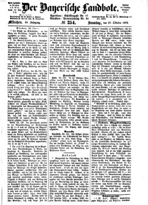Der Bayerische Landbote Sonntag 27. Oktober 1872