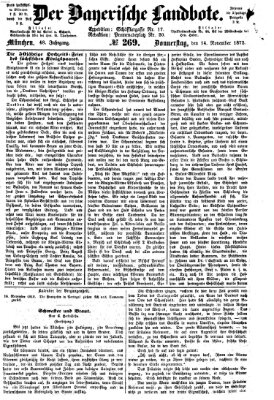 Der Bayerische Landbote Donnerstag 14. November 1872