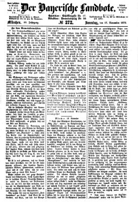 Der Bayerische Landbote Sonntag 17. November 1872