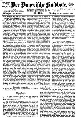 Der Bayerische Landbote Dienstag 31. Dezember 1872