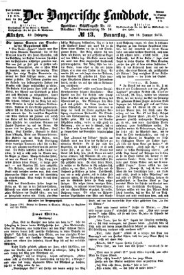 Der Bayerische Landbote Donnerstag 16. Januar 1873