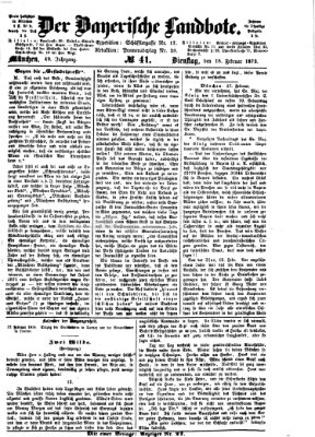 Der Bayerische Landbote Dienstag 18. Februar 1873