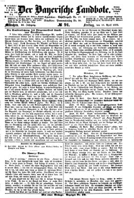 Der Bayerische Landbote Freitag 18. April 1873