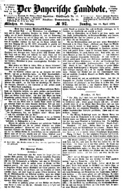 Der Bayerische Landbote Samstag 19. April 1873