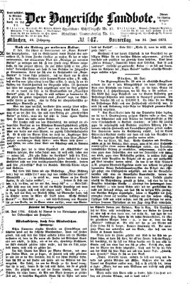 Der Bayerische Landbote Donnerstag 26. Juni 1873