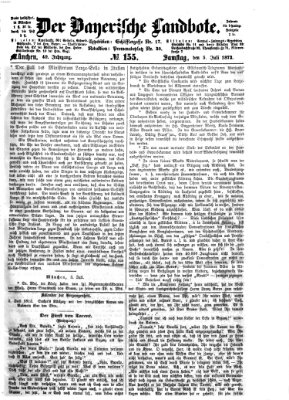 Der Bayerische Landbote Samstag 5. Juli 1873