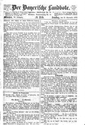 Der Bayerische Landbote Samstag 13. September 1873
