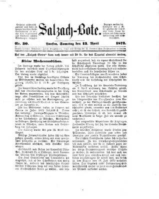 Salzach-Bote Samstag 13. April 1872