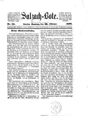 Salzach-Bote Samstag 26. Oktober 1872