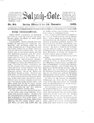 Salzach-Bote Mittwoch 13. November 1872