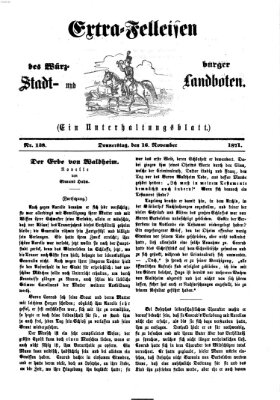 Extra-Felleisen (Würzburger Stadt- und Landbote) Donnerstag 16. November 1871