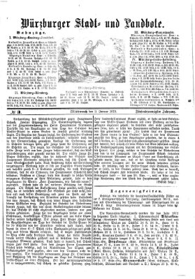 Würzburger Stadt- und Landbote Mittwoch 3. Januar 1872
