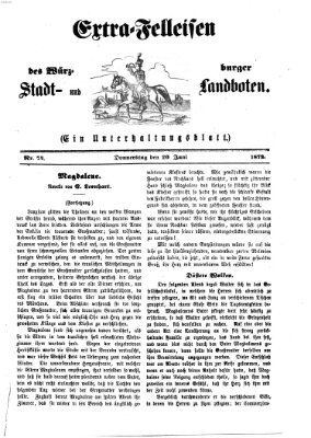 Extra-Felleisen (Würzburger Stadt- und Landbote) Donnerstag 20. Juni 1872