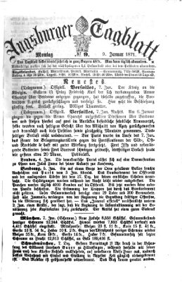 Augsburger Tagblatt Montag 9. Januar 1871