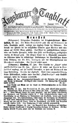 Augsburger Tagblatt Samstag 28. Januar 1871