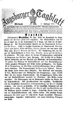 Augsburger Tagblatt Mittwoch 1. Februar 1871