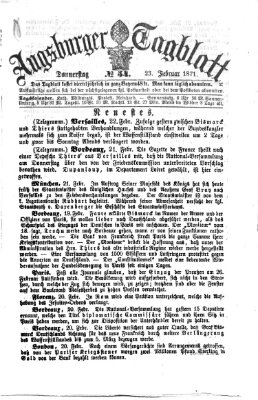 Augsburger Tagblatt Donnerstag 23. Februar 1871