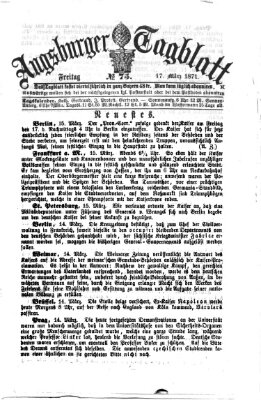 Augsburger Tagblatt Freitag 17. März 1871