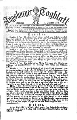 Augsburger Tagblatt Samstag 4. Januar 1873
