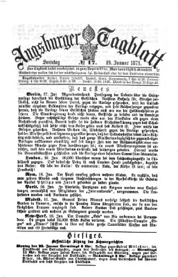 Augsburger Tagblatt Sonntag 19. Januar 1873