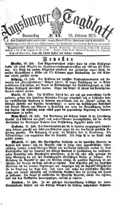 Augsburger Tagblatt Donnerstag 20. Februar 1873
