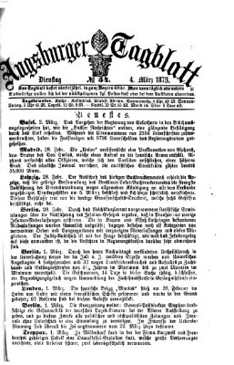 Augsburger Tagblatt Dienstag 4. März 1873