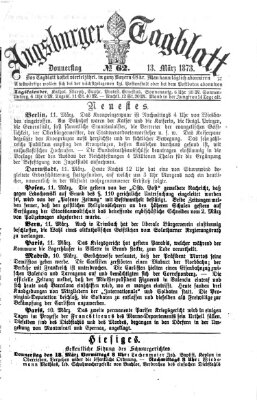 Augsburger Tagblatt Donnerstag 13. März 1873