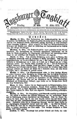 Augsburger Tagblatt Dienstag 18. März 1873