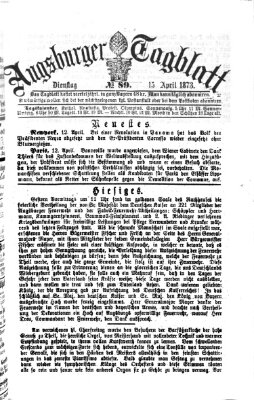 Augsburger Tagblatt Dienstag 15. April 1873