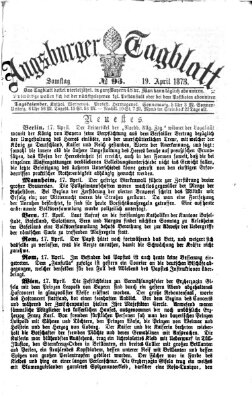 Augsburger Tagblatt Samstag 19. April 1873
