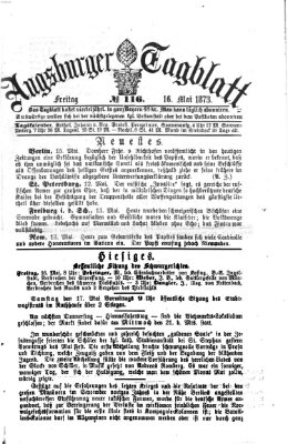 Augsburger Tagblatt Freitag 16. Mai 1873