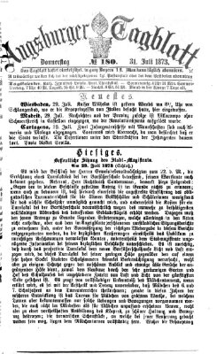 Augsburger Tagblatt Donnerstag 31. Juli 1873