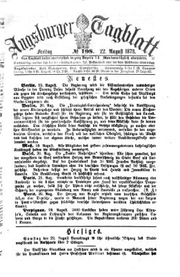 Augsburger Tagblatt Freitag 22. August 1873